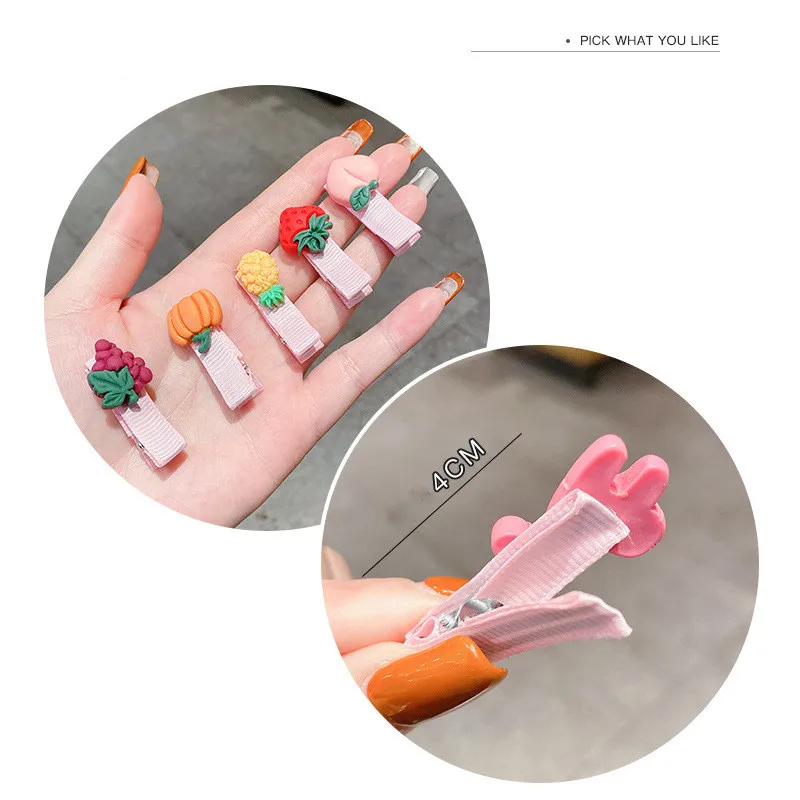 10Pcs/set 2023 New Korean Kawaii Girls Bows Headdress Children Hairpin Fruit Hair Clips Baby Side Bangs Clip Hair Accessories