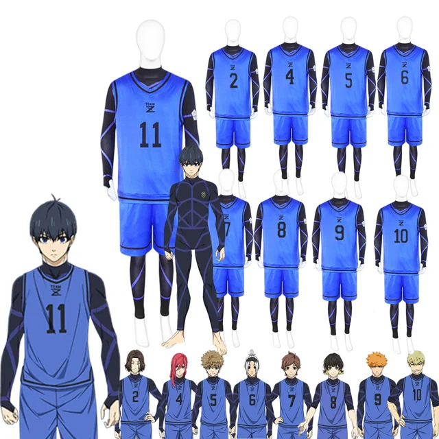 Anime azul bloqueio no.11 camisa de futebol isagi yoichi cosplay traje  peruca chigiri hyouma equipe esportiva z no.4 bachira meguru men -  AliExpress