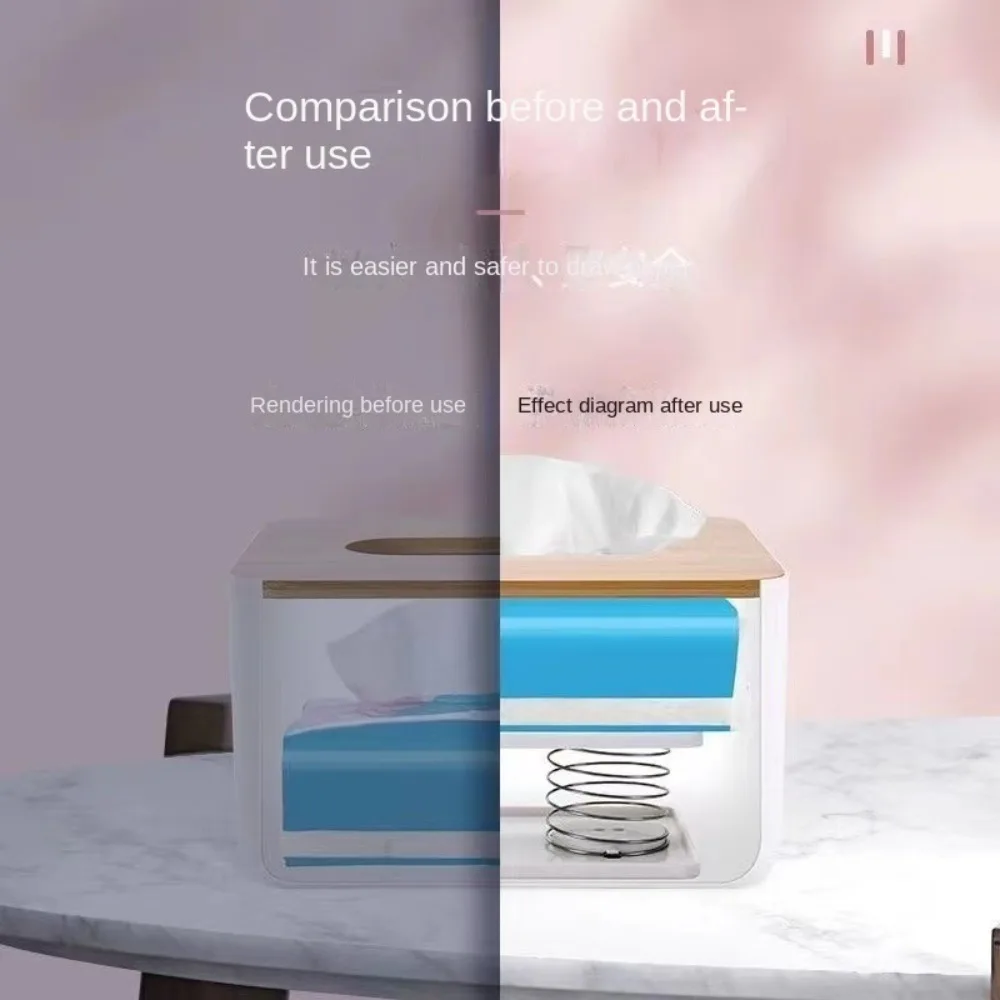 Tissue Box Tissue Dispenser Creative Plastic Paper Towel Spring Pallet White High Elasticity Spring Tissue Box Practical Easier Double Springs