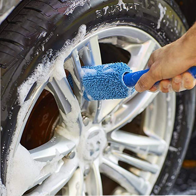 Brosse de lavage en microcarence pour jantes de voiture, rayons, roue, baril,  roues de qualité supérieure, poignée coordonnante, facile à livres,  accessoires de voiture - AliExpress