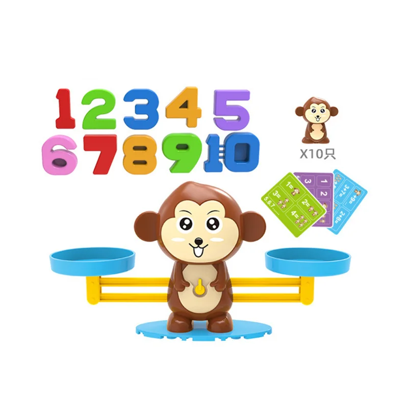 

Montessori Math Toy Digital Monkey Balance Scale Educational Math Penguin Balancing Scale Number Board Game Kids Learning Toys