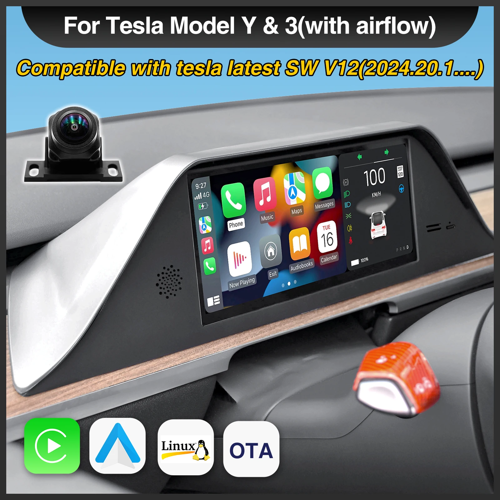

Instrument Cluster for Tesla Y HUD Driver Display Model 3 Front Speedometer Screen Head Up High Monitor Air Vent Panel Camera
