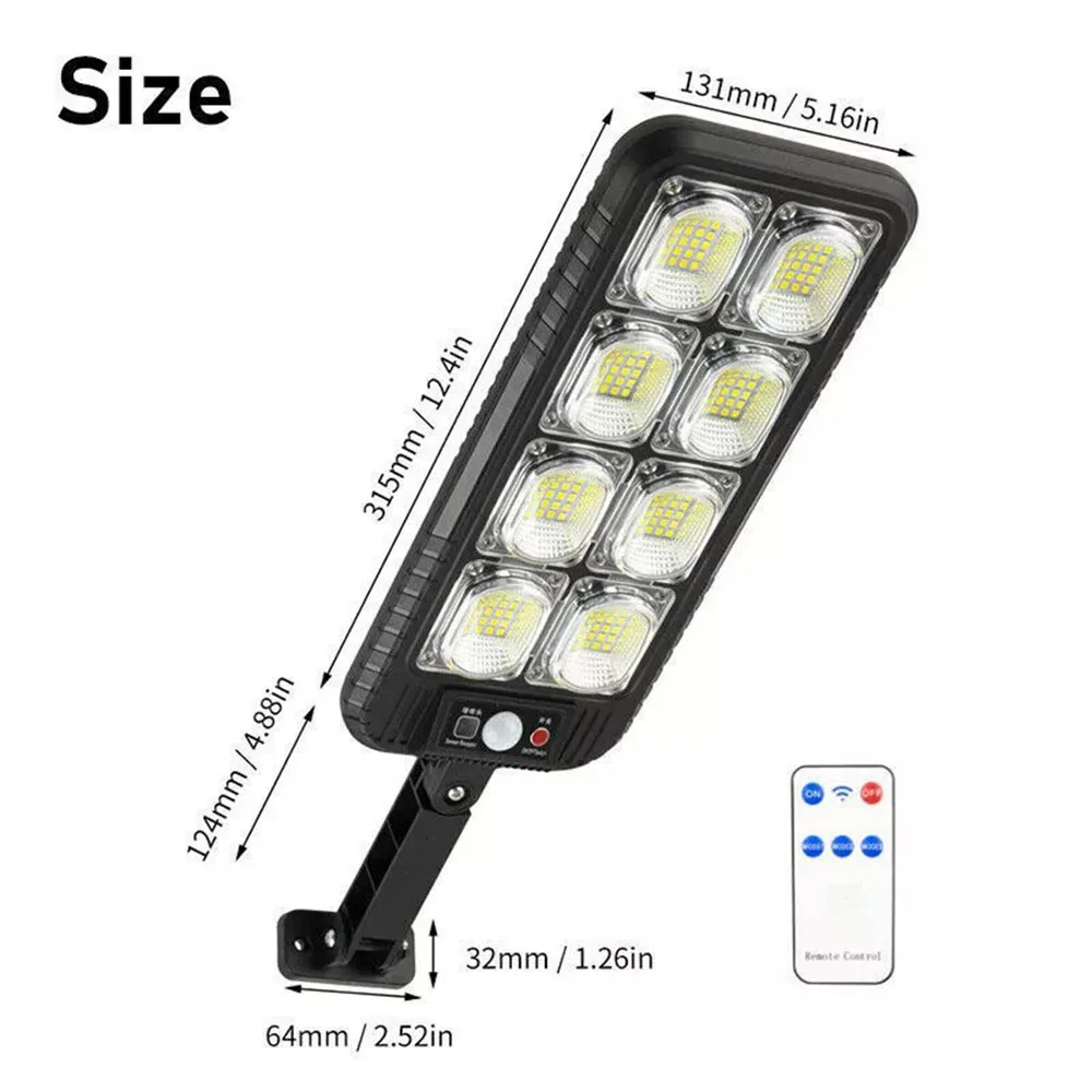 Solar Lights Outdoor Waterproof 200 LED Flood Lights Motion Sensor with Remote 3 Modes Street Lamp for Yard Garden Path