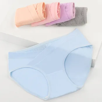 5 pezzi di puro cotone a vita bassa supporto per la pancia biancheria intima da donna incinta biancheria intima oversize comoda senza traccia durante la gravidanza
