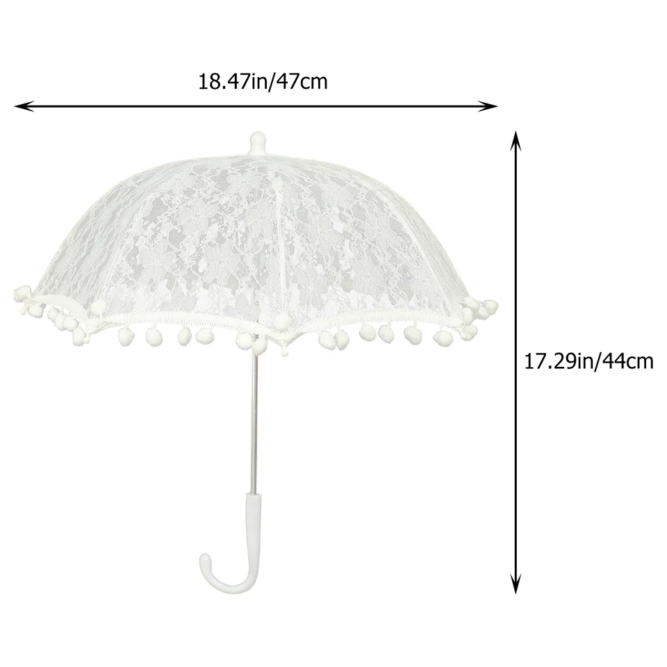 Bruid Parasol Zwart Kant Paraplu Bruiloft Dansen Fotografie Prop Decoratie Dame Kostuum Accessoire