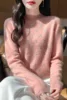 Fall/Winter new 100% Merino wool cashmere sweater Women's half turtleneck pullover double C warm bottom knit shirt top 2