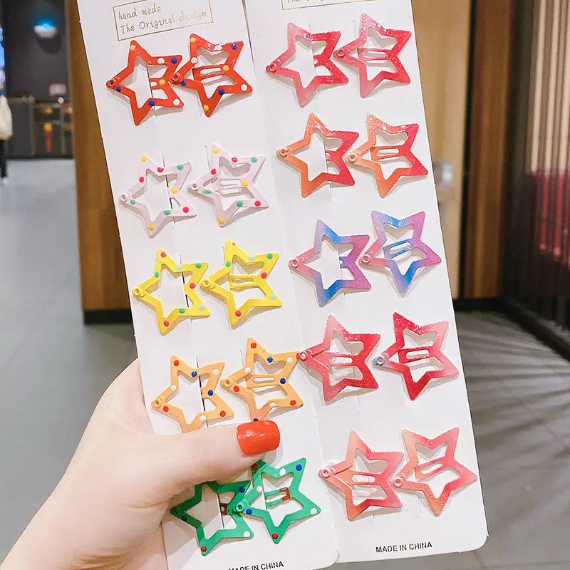 Baby Accessories luxury	 28/20/18/Lot Solid Color Colorful Star Hairpins Snap Clips Kids Sweet Hair Ornament BB Clip Barrettes Fashion Hair Accessories baby stroller mosquito net Baby Accessories