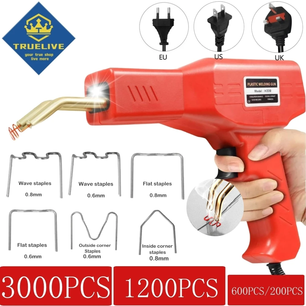 plastic welder 3000/1200/200pcs Hot Stapler Plastic Welding Machine Car Bumper Repair Kit PVC Plastic Repairs Hot Stapler Staples Soldering Gun