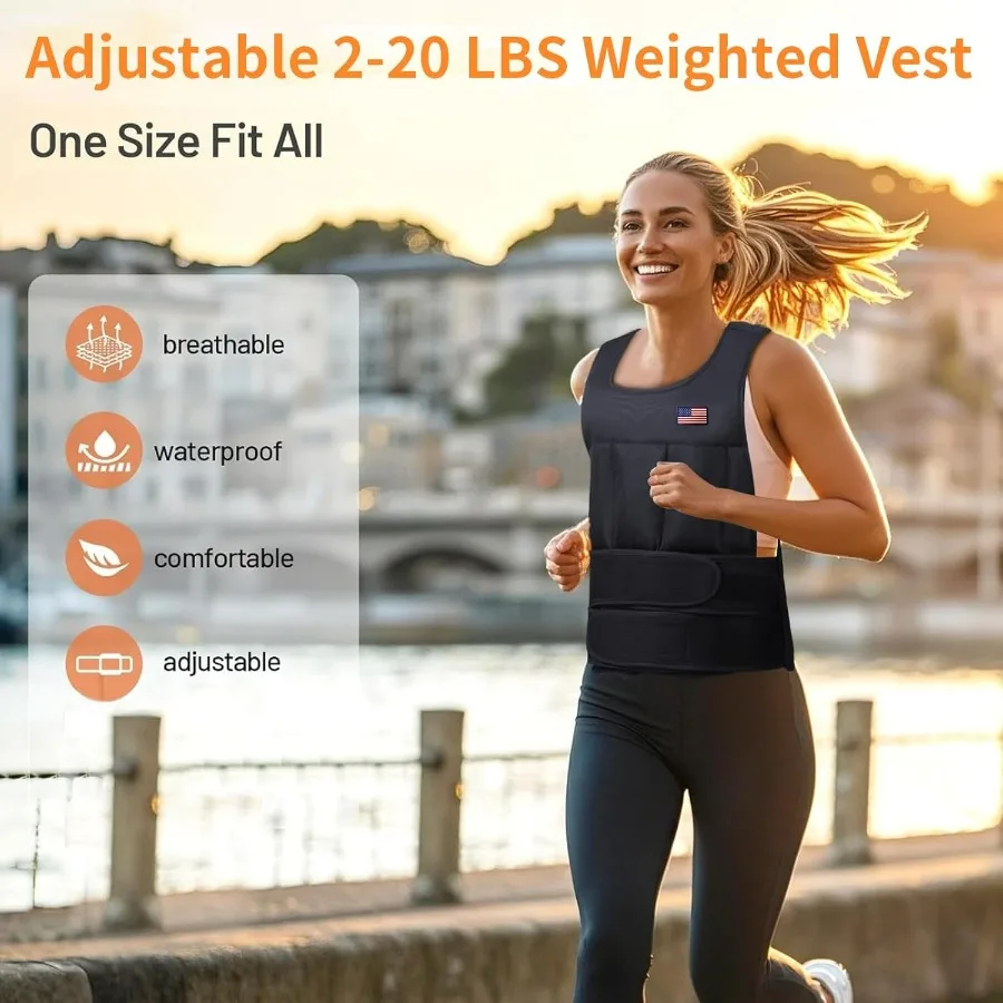 Adjustable Weighted Vest for Men Women,2-20 Lbs Adjustable Weighted Vest with Straps Womens Running Weight Vest for Walking Stre