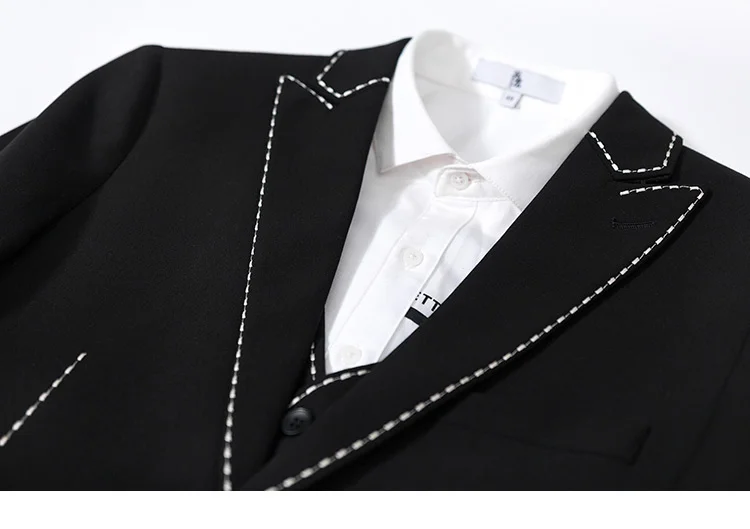 White Contrast Black Blazer Masculino Slim Fit Social Wedding Jackets Blazers Mens Chaqueta Hombre Formal 4xl Blazer Homme black blazer for men