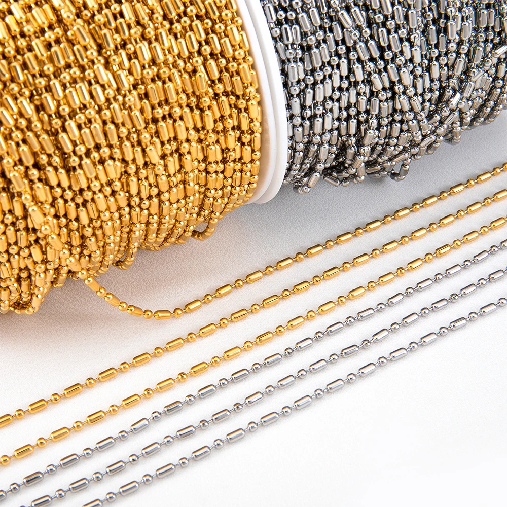 Catene Per Collane In Acciaio Inossidabile Da 1 Metro/lotto Catena A Maglie Per Cavi Sfusi Per Materiali Per La Creazione Di Gioielli Fai Da Te Fornore All'ingrosso Di Catene Sfuse - Foto 1