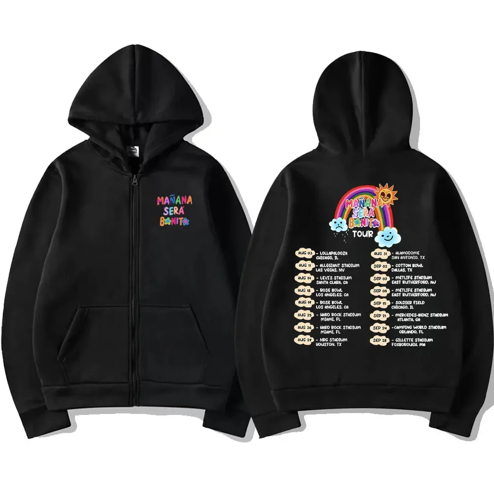 New Singer Karol G Heart Mañana Sera Bonito Music Album Tour Graphic Zipper Hoodie Men Women Fashion Cartoon Music Zip Up Jacket