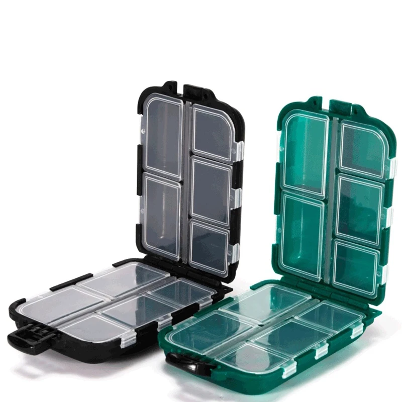 Compact Double-Layer Pill Organizer with 10 Compartments for Vitamins and Supplements
