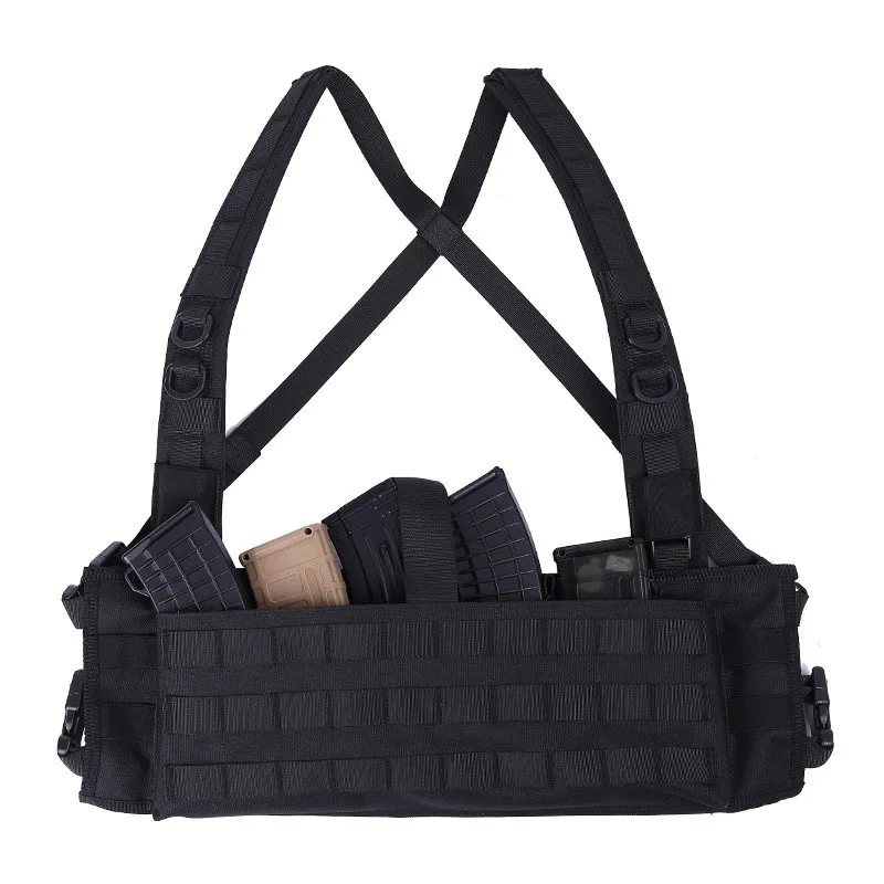 Outdoor Tactical Magazine Vest, Training Chest Rig, Treinamento Militar Caça Vest, Multi-Funcional, AK Belly Pocket