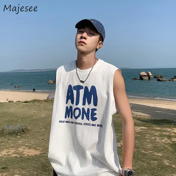 남성용 탱크 탑 민소매 티, 느슨한 조거, 운동 레터, 얇은 패션, 오버사이즈 M-5XL 스트리트웨어, 멋진 남성 싱글렛, 여름