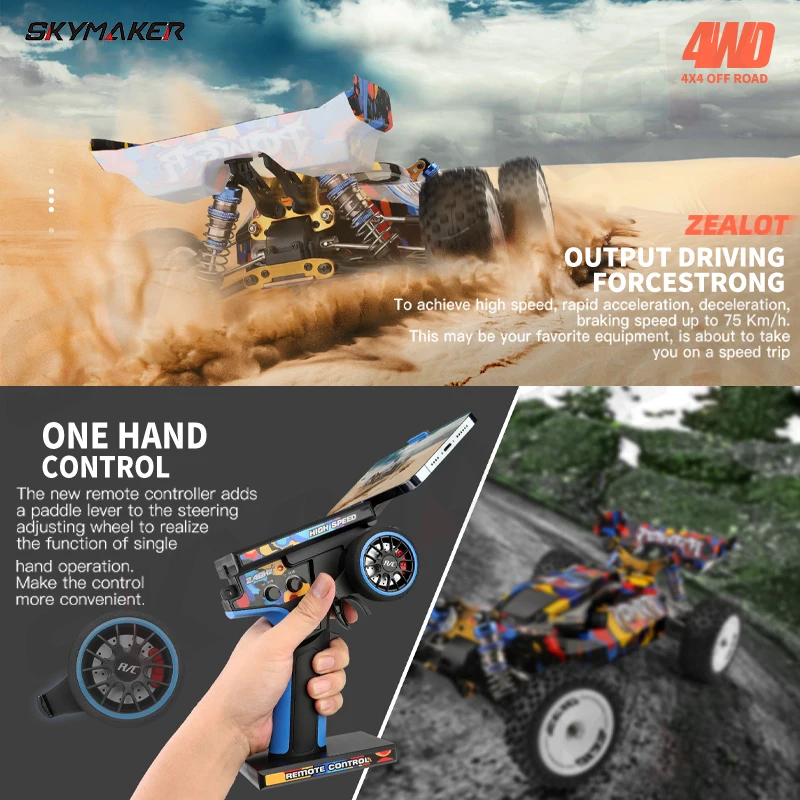 WLtoys 124007 124008 1:12 V8 Remote Control RC Car Brushless
