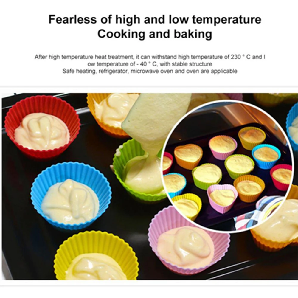 6pcs Random Cupcake Mold Set,Silicone Muffin Cups, Home Baking Cake Donut  Pudding Jelly Mould