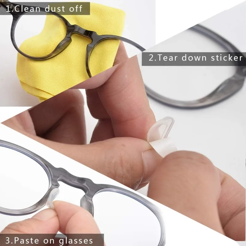 Silicone Non-slip Nose Pads D-shaped Solid Color Glasses Nose Support Long Lasting Eyeglasses Nasal Holder Eyewear Accessories