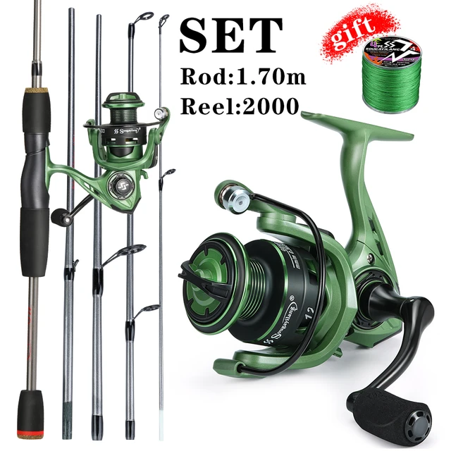 Sougayilang Fishing Rods and Reels Set 5.2:1 Gear Ratio Reels and 1.8-2.1m  5kg Max Drag Fishing Rod for Freshwater Bass Fishing - AliExpress