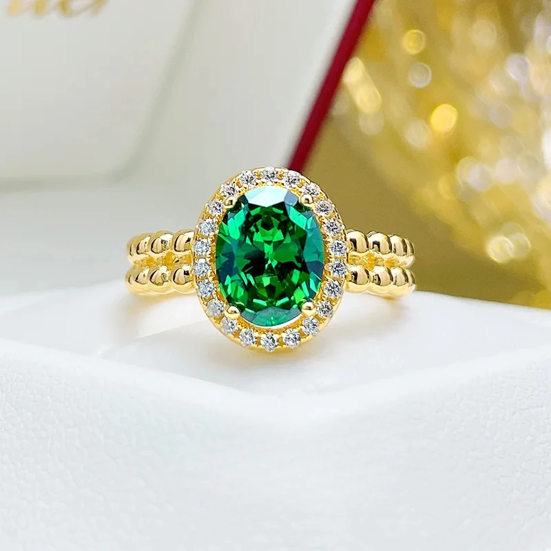 

Женское роскошное маленькое кольцо из серебра 925 пробы с 3 каратами, модное ежедневное зеленое высокоуглеродистое кольцо, оптовая продажа