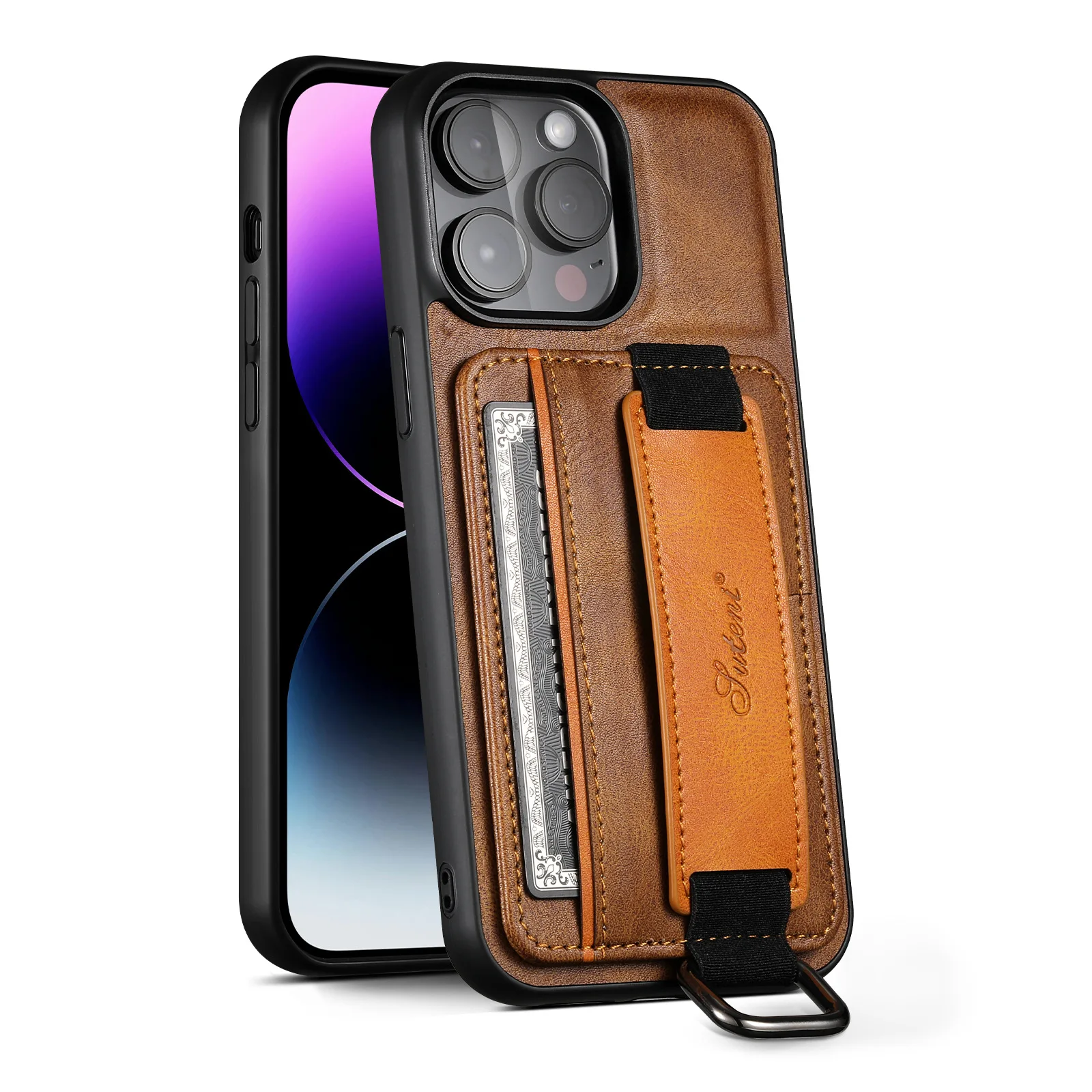 

Luxury Leather Phone Case For Huawei Mate 60 50 40 30 Pro p50 p40 p60 Card Holder Wrist Band Back Cover Fashion Cases Fundas