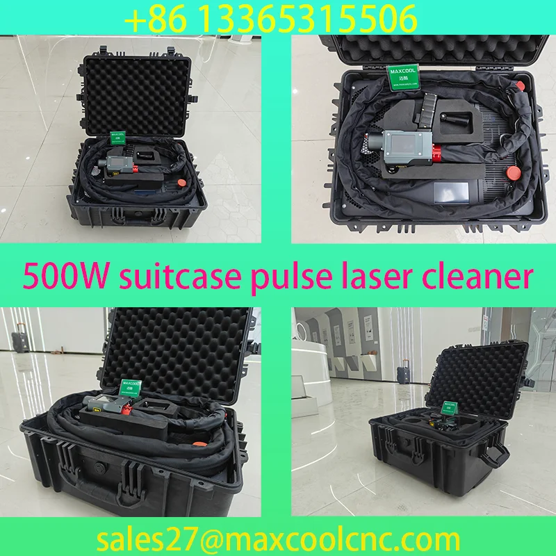 High Power 500W Suitcase Laser Cleaner Rust Removal Laser Pulse Cleaning Machine Oil Paint Stripper from Metal Wood