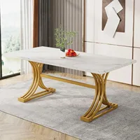 63-Inch Reangular Dining Table for 4 to 6, Modern Kitchen Table with Stylish Metal Legs, Large Dinner Tables for Dining Room 1