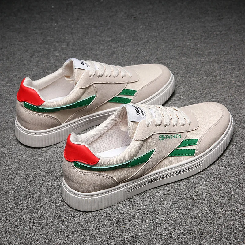 Spring New Men's Casual Shoes Outdoor Walking Men Canvas Shoes  Designer Fashion Flat Sneakers Breathable Lace Up Men Tenis Shoe 5