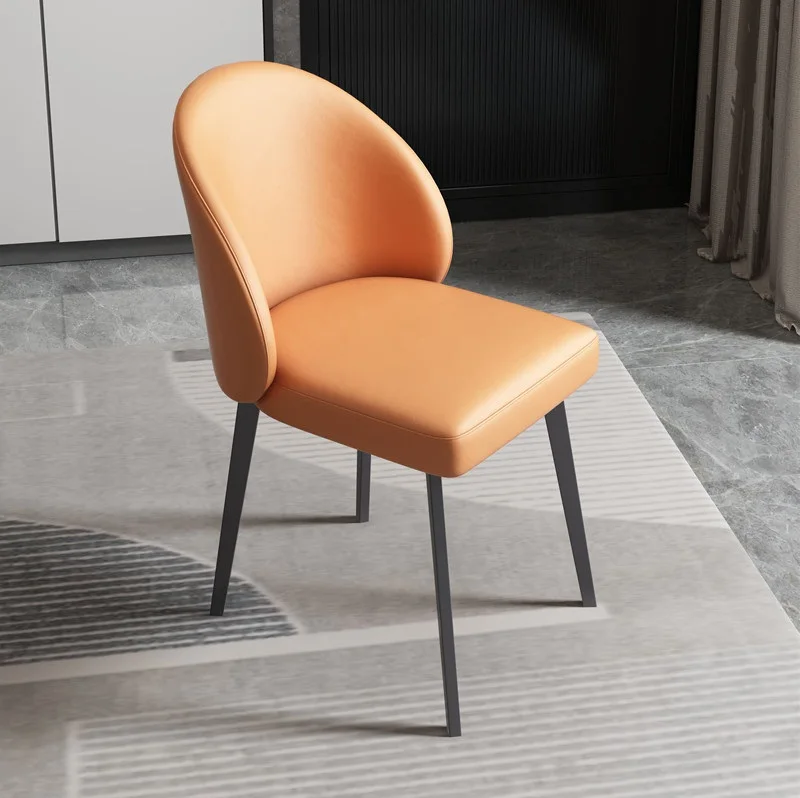 

Lounge Comfortable Dining Chairs Wooden Leather White Luxury Ergonomic Chairs Nordic Modern Cadeira Gamer Home Furniture WJ30XP