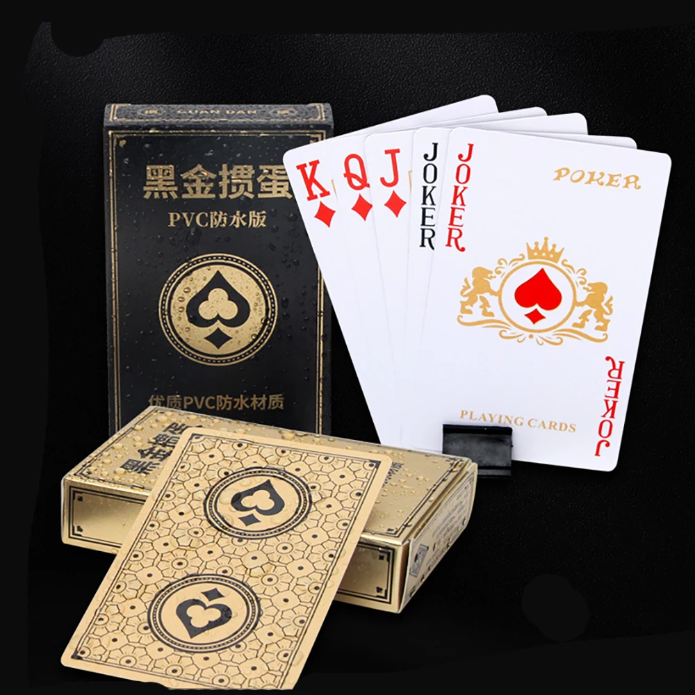 PVC waterproof gold color Poker Playing Cards Indoor Family Entertainment Board Games playing cards plastic playing cards poker set