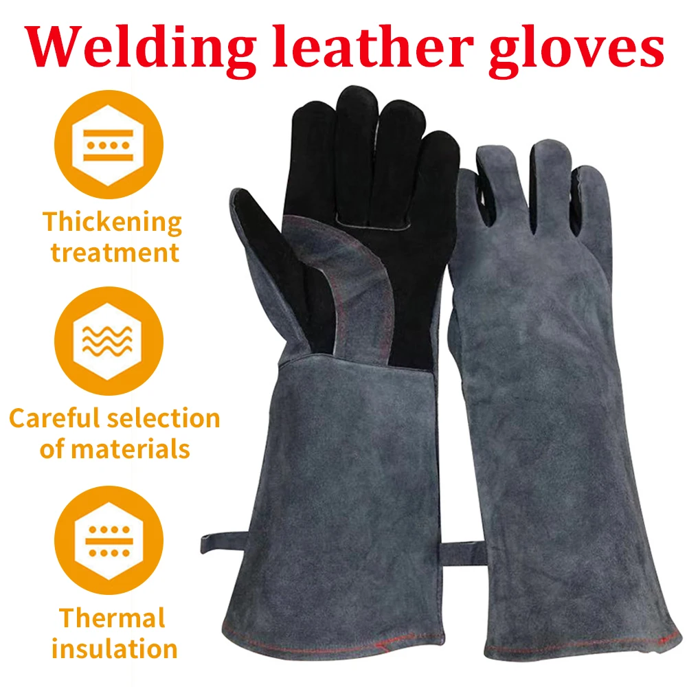 

Extreme Fire And Heat Resistant Gloves Leather Gloves with Aluminum Foil Insulated Suitable for Barbecue Tig Welding Mig