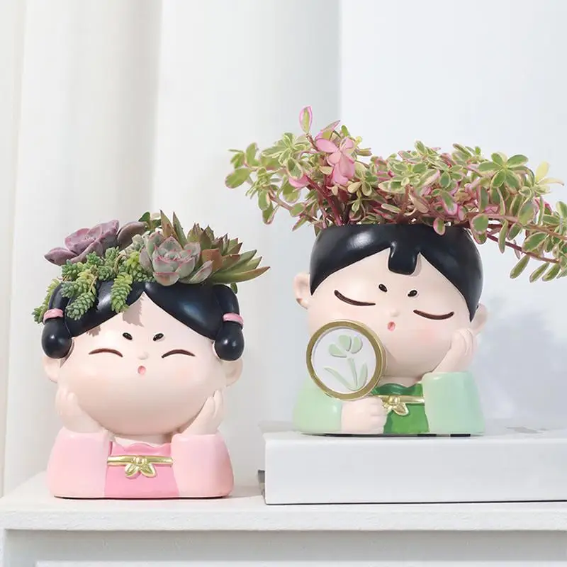 

Горшок для цветов с лицом, горшок для выращивания головы, милая девушка, фотоальбом для комнатных растений, горшок для суккулентов, цветочный горшок, держатель для растений бонсай