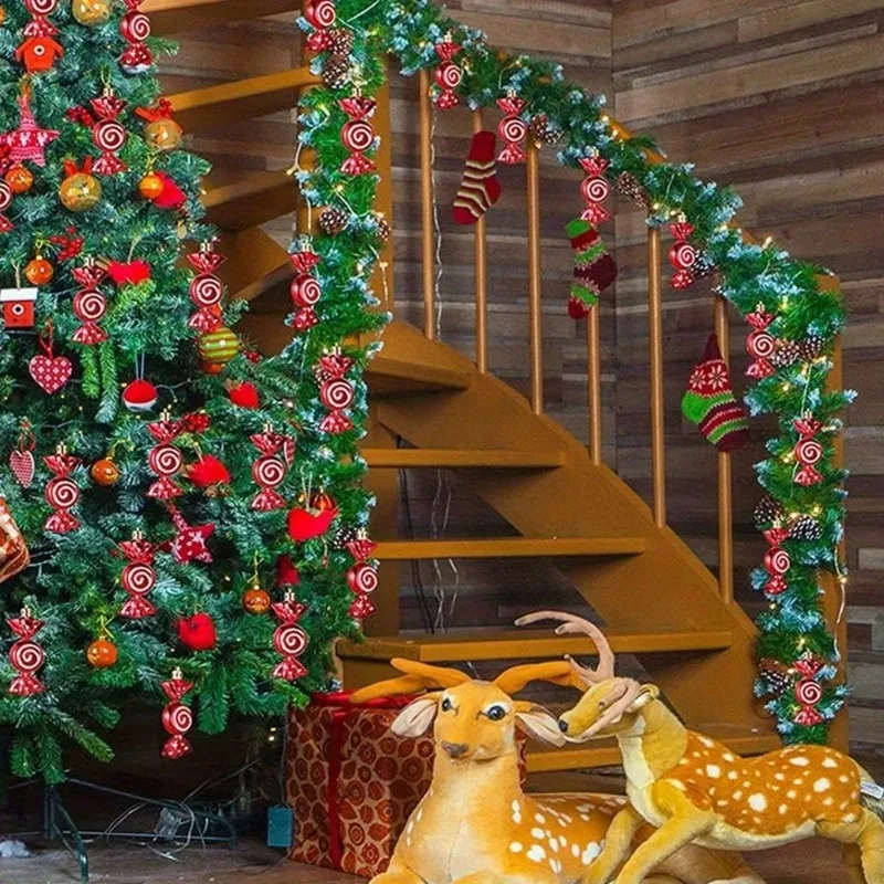 Christmas Hanging Candy Ornaments Colorful Plated Plastic Decor with Unique Pictures Ideal for Tree and Home Holiday Decorations