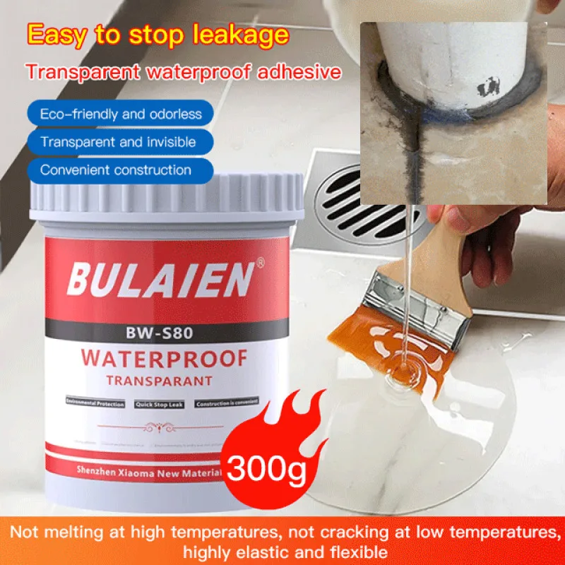 Transparent Waterproof Gel Exterior Wall Leak Repair Crack Sealing Transparent Waterproofing Adhesive Waterproof Coating waterproof sealant threadlocker glue sealant paste
