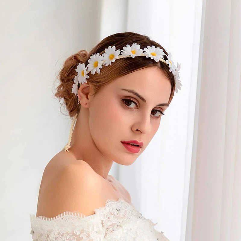 Sunflower crown hair ring daisy hair band female girl adjustable flower