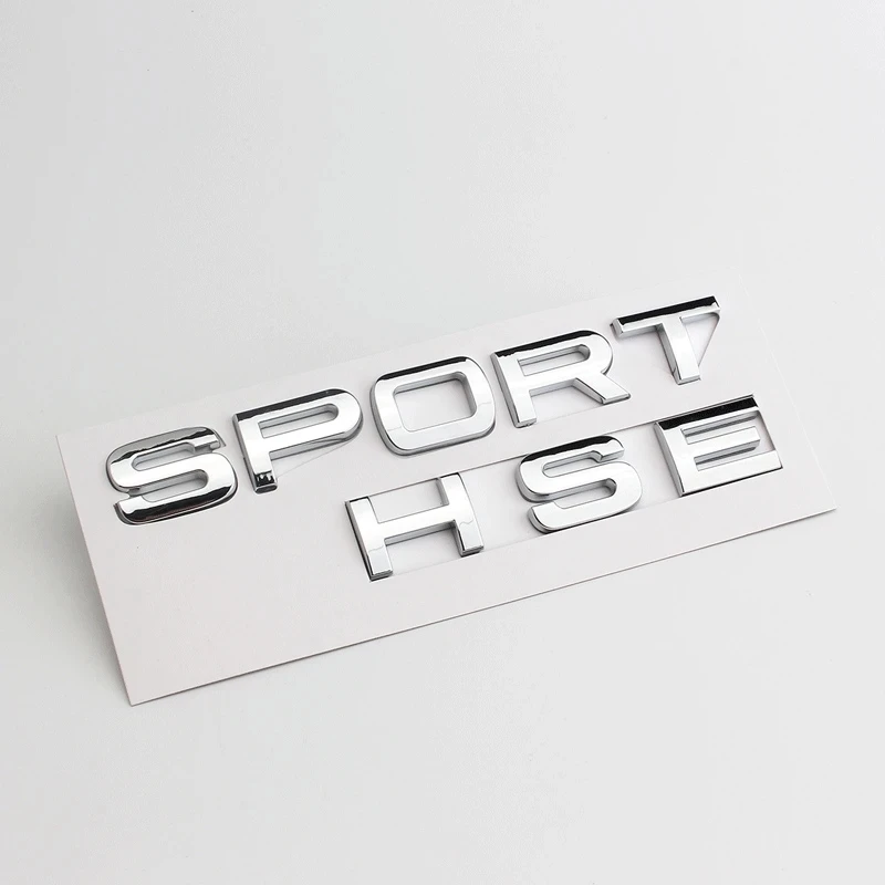 3D Abs Chrome Black Logo Sport Hse Emblem Letters Targhetta Car Rear Trunk Badge Per Range Rover Sport Hse Sticker Accessori