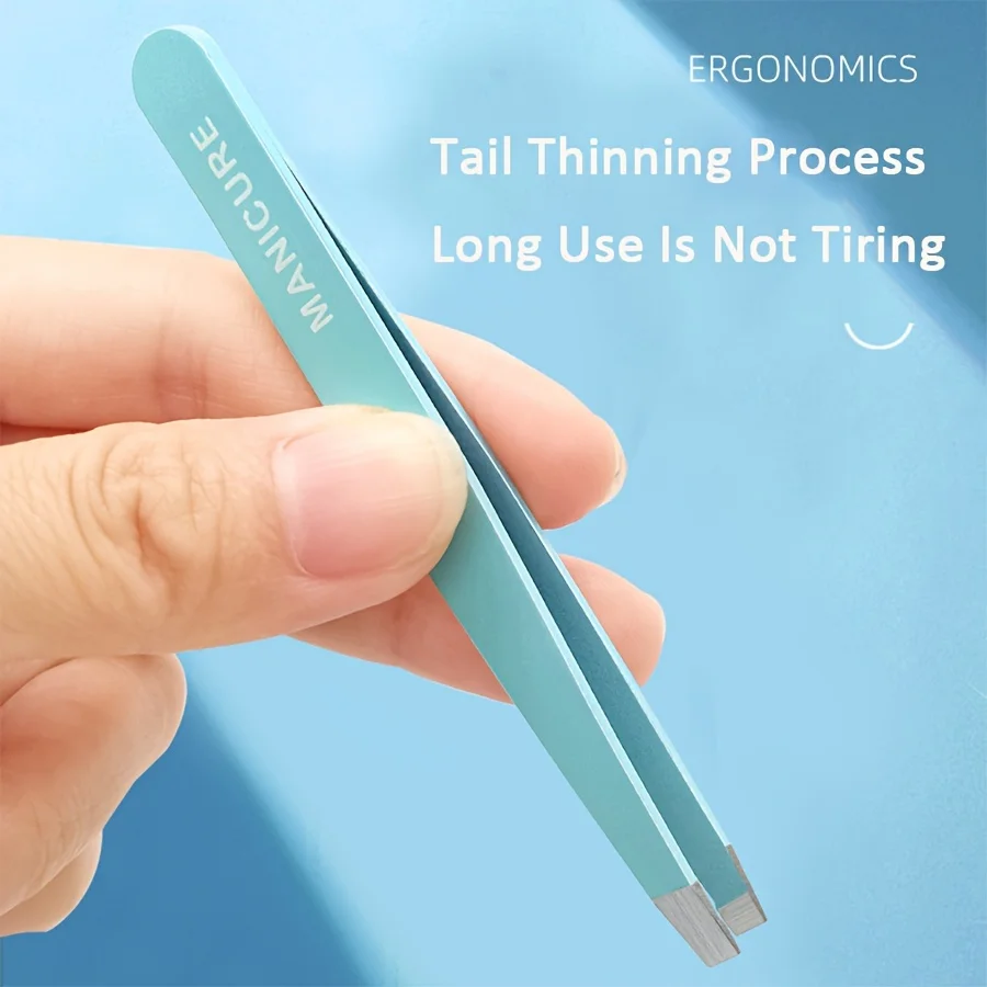 4-Piece Precision Stainless Steel Tweezers for Precise Eyebrow and Facial Hair Shaping - Facial Tweezers Set with Storage Bag 6