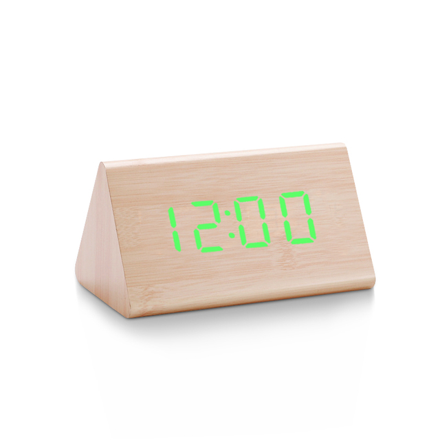 Clock LED Wooden Alarm Clock Table Sound Control Electronic Clocks Desktop USB/AAA Powered Desperadoes Home Table Decor