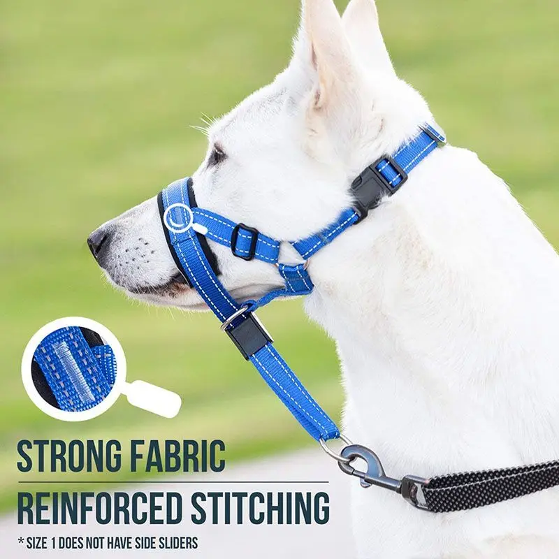 

Nylon Dog Muzzle Adjustable Anti-barking Anti-bite Harness Head Collar Muzzle Dog Leash Leader Training Classic Dog Mouth Cover