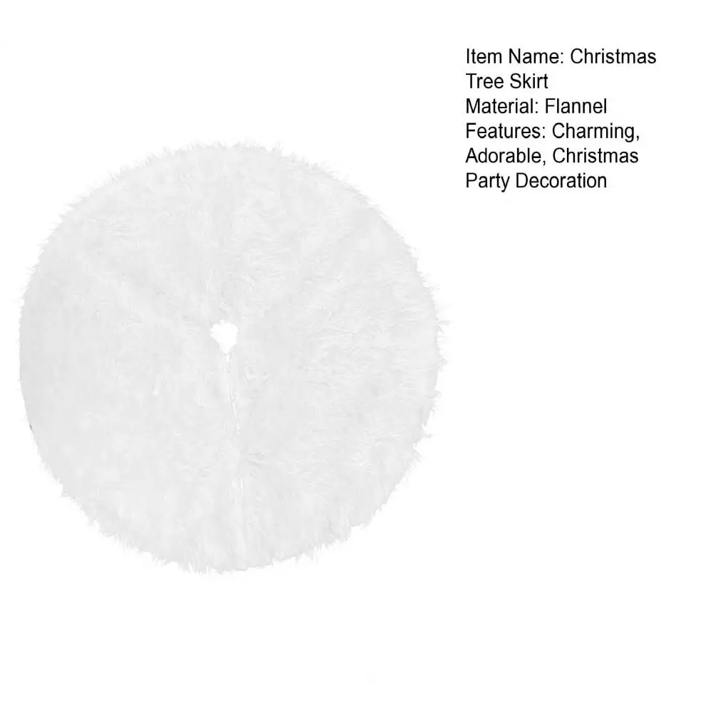 80/90/120/150cm Faux Fur Christmas Tree Skirt White Furry Skirt Thick Soft Plush Rug For Winter Holiday Xmas Party Decoration