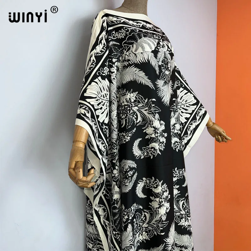 chinese dress ladies Kaftan pattern boho foil printed maxi dress