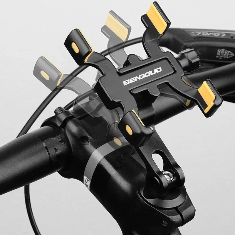 Enhanced Aluminum Bike Handlebar Phone Mount with 360° Rotation
