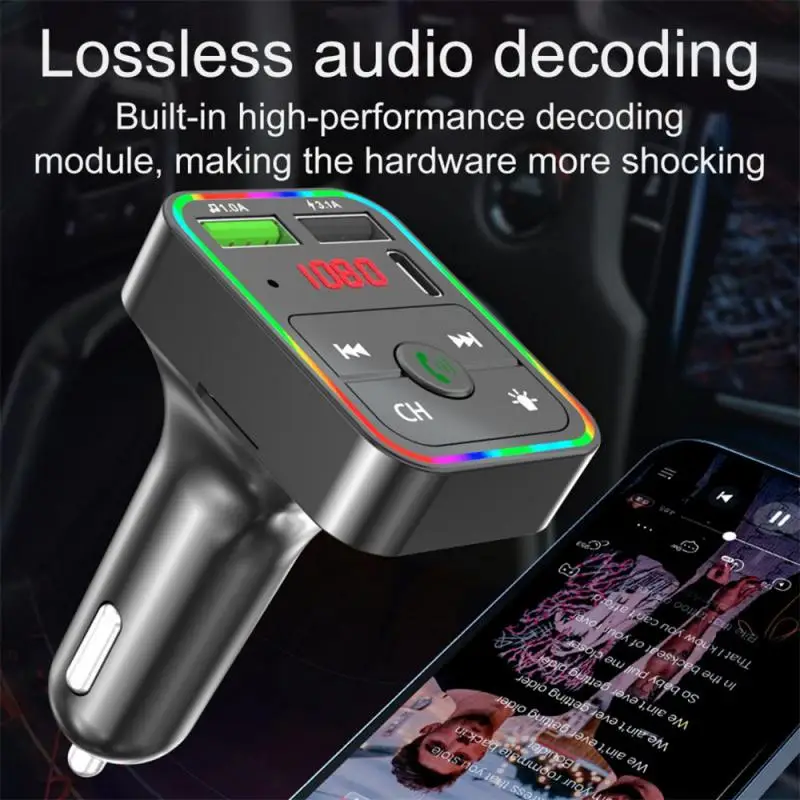 FM-Transmitter-Wireless-Bluetooth-Hands-free-Audio-Receiver-Car-MP3 ...