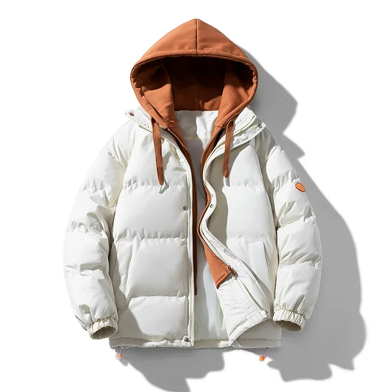 

Men Hooded Thick Warm Hip Hop Coat Winter Jacket 2023 Mens Streetwear Colorful Bubble Parka Korean Black Clothes Puffer Jackets