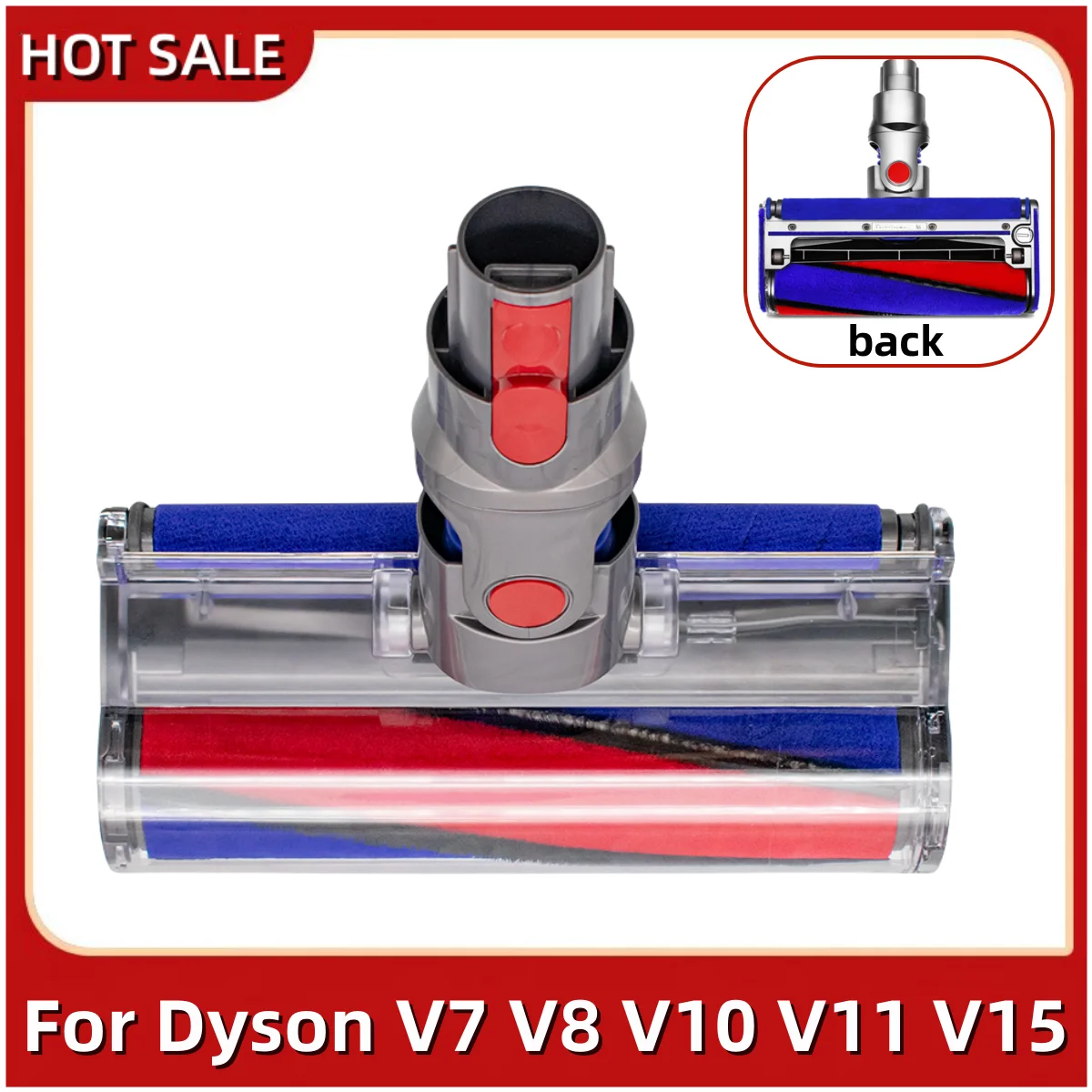 

Soft Roller Cleaner Head Suitable for Dyson V7 V8 V10 V11 V15 Cleaner Electric Head for Wood Floors Attachment Vacuum Motorhead