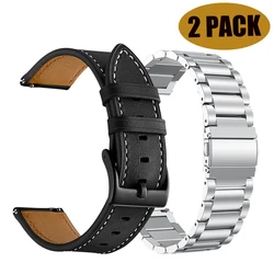 Premium Metal Sports Watchband Bracelet - Durable Replacement Wristband Strap for 22mm (Sets 2)