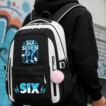 Zaino per studenti medio-alto alla moda Seis Seven Italian Brainrot Meme Modello Mochilas Ragazzi Ragazze Cartoon 67 Trennd Bagpack Regali