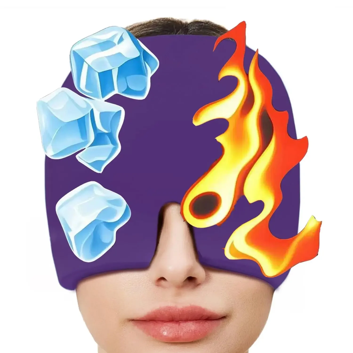 180/360 degrés Gel glace maux de tête soulagement de la Migraine chapeau compresse froide thérapie casquette glace tête enveloppement Pack pour soulager la pression soulager la douleur masque