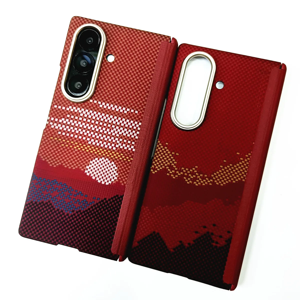 Slim Genuine Aramid Carbon Fiber Shockproof Case with Hinge Protection for Smartphones, Compatible with MagSafe