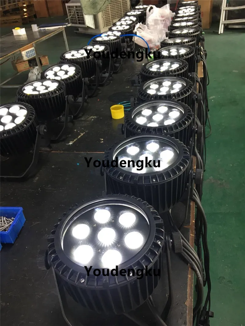 4 pieces Waterproof Slim Par Led Outdoor IP65 7x10w RGBW 4in1 Led Flat Par light